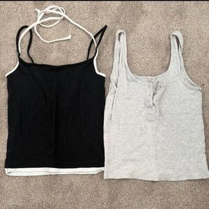 Urban Outfitters Black & Light Gray Tank Top Pair